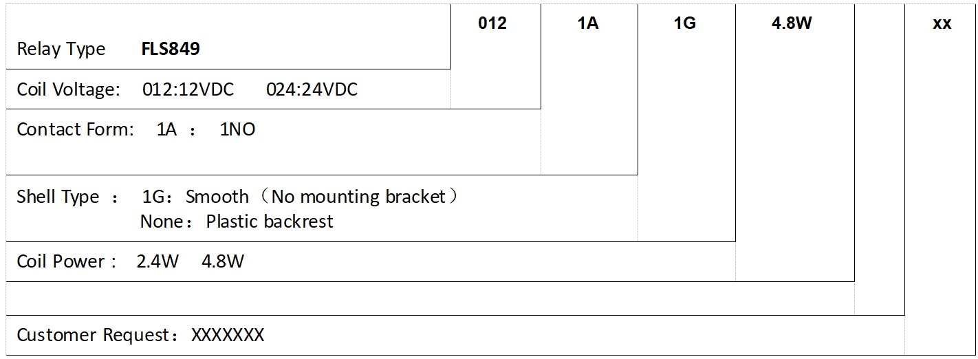 Ordering-4.8W Starter Relay